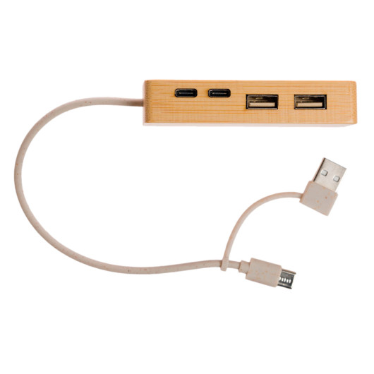 Bamboo Wheat Straw USB Hubs Side